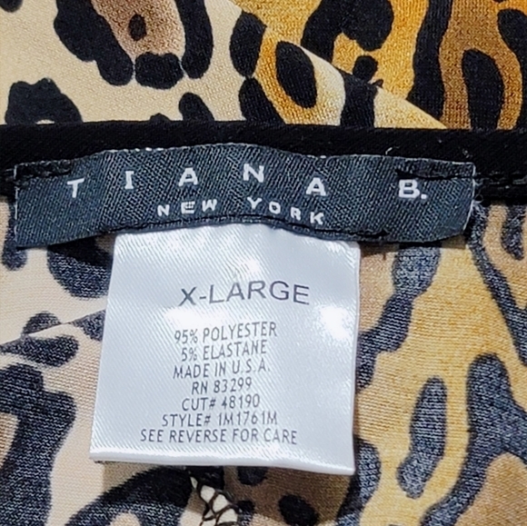 Tiana B. New York Women's Leopard Print Waist Tie Midi Dress Size XL - Picture 11 of 12